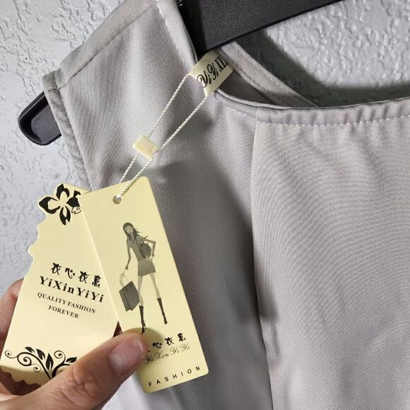 Gray chiffon babydoll dress   - Picture 3 of 6